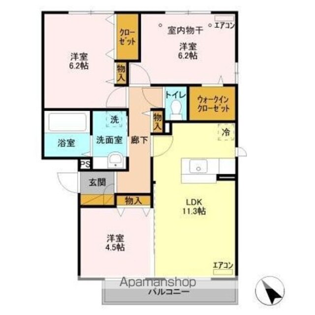 グレイス　Ａ[3LDK/66.66m2]の間取図