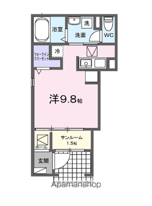 上月ハイツ[1R/29.4m2]の間取図