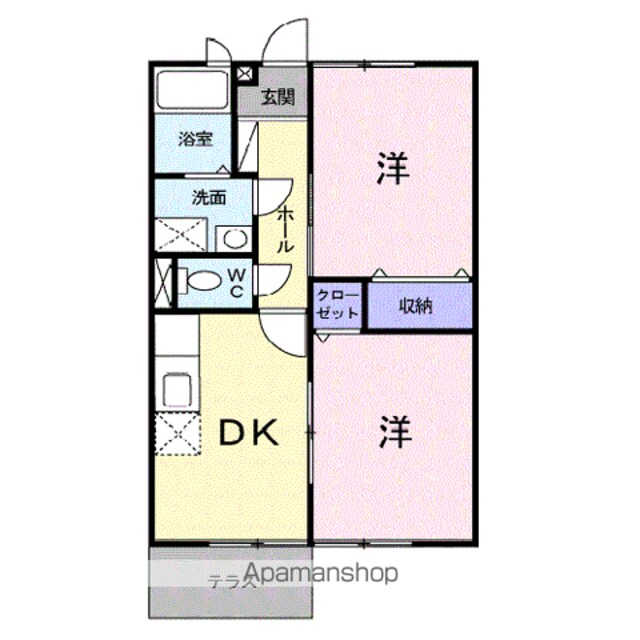あすこっと[2DK/46.13m2]の間取図