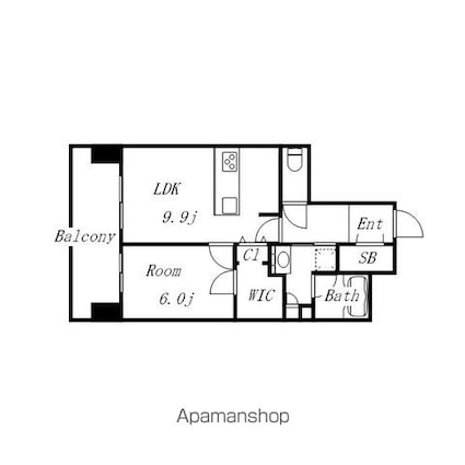 Ｇｒａｎｄ　Ｐａｌａｃｅ　ＩＫＡＩ[1LDK/46.61m2]の間取図