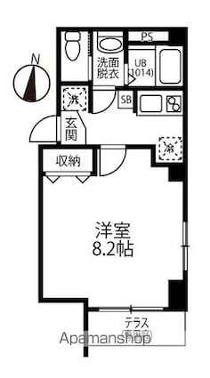 千葉県千葉市稲毛区小仲台４丁目[1K/24.59m2]の間取図