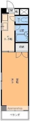シティーハイツ道後[1K/26.5m2]の間取図
