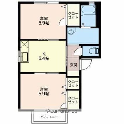 マーメイド　Ａ[2K/42.72m2]の間取図