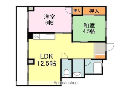 ハイツ蔵王３[2LDK/57m2]の間取図