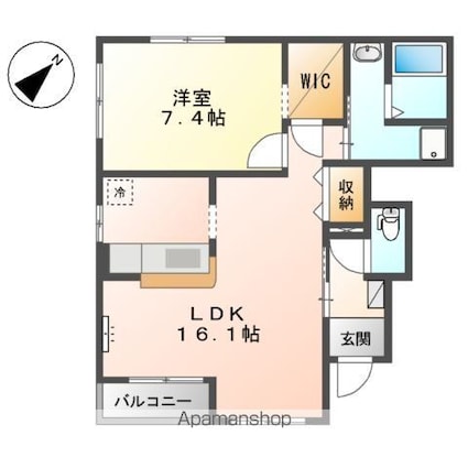 広島県広島市佐伯区坪井２丁目[1LDK/56.61m2]の間取図