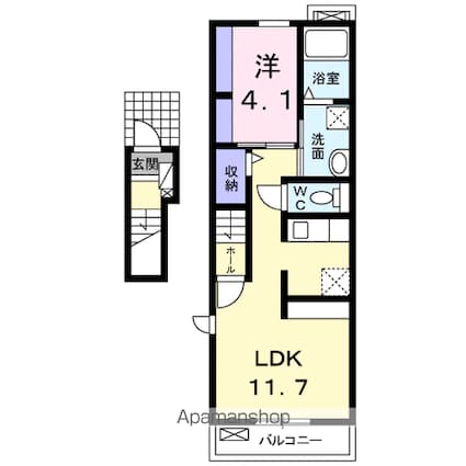 ルミエールⅢ[1LDK/40.09m2]の間取図