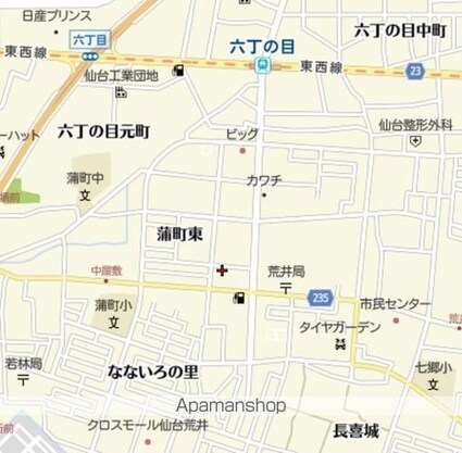 宮城県仙台市若林区蒲町東[1K/31.77m2]の周辺