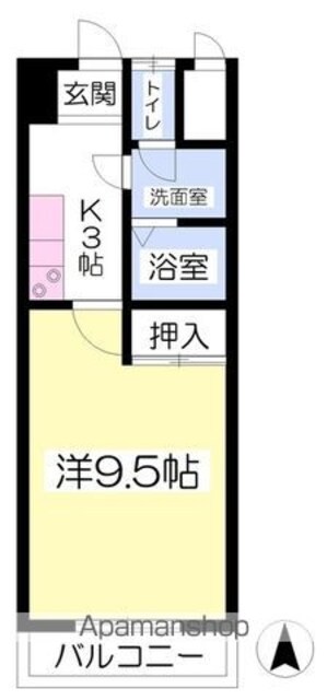 ハーモニーコート[1K/31.35m2]の間取図