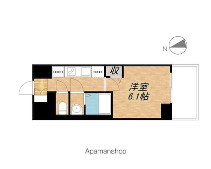 プレサンス大津京町ベルリーヴァ[1K/22.8m2]の間取図