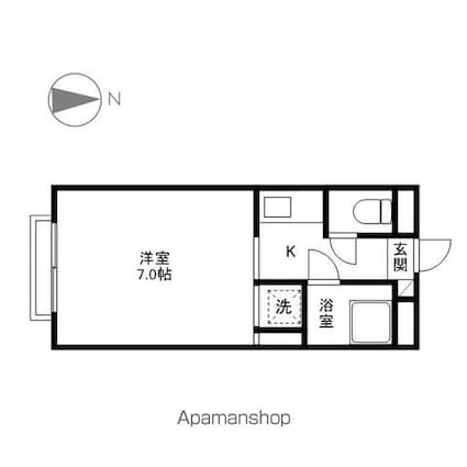 レジデンスＫＵＲＡＳＡＷＡ[1K/24.7m2]の間取図