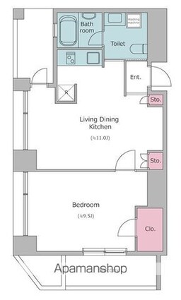Ｇａｒｄｅｎ　Ｉ’ｌｌ　Ｙｏｔｓｕｙａ[1LDK/47.79m2]の間取図