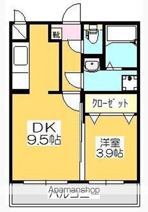 Ｐｕｒｅ　Ｓｔａｇｅ[1DK/34.38m2]の間取図
