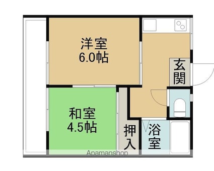 サンリッチ鶴賀[2K/30m2]の間取図