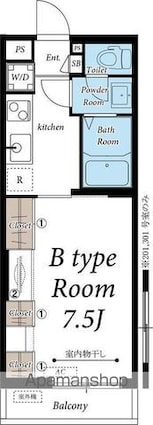 マリウスヒル仙台１[1K/26.08m2]の間取図