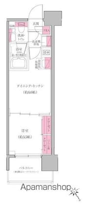 レジディア門前仲町プレイス[1DK/25.23m2]の間取図