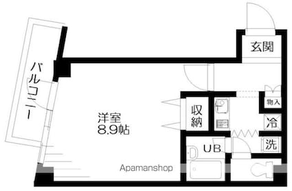 ｍａｚｚｏ　ｋａｒａｓｕｙａｍａ－マッゾ　カラスヤマ[1K/24.5m2]の間取図