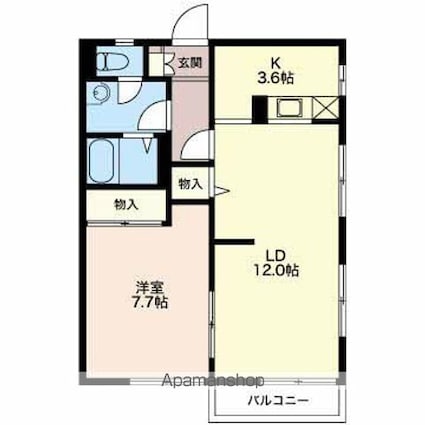 クレセントⅡ[1LDK/51.36m2]の間取図