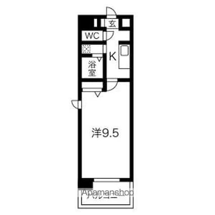 ラッフルズ東山[1K/27.84m2]の間取図