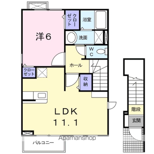 コンフォリア[1LDK/46.09m2]の間取図