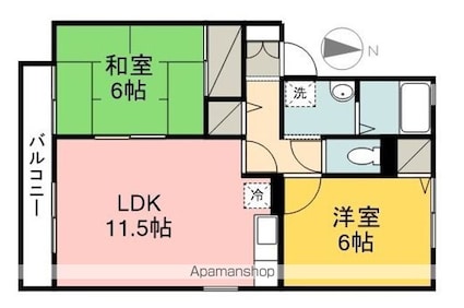 セゾン・ド・フローレス[2LDK/53.72m2]の間取図