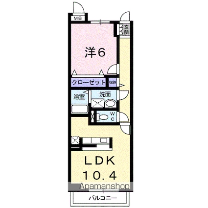 愛知県東海市高横須賀町前畑[1LDK/42.38m2]の間取図
