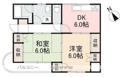 アーバンコート亀岡[2DK/48.24m2]の間取図