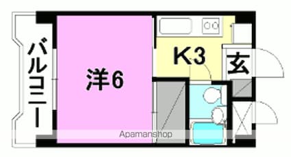 ジョイフルハウス[1K/19.44m2]の間取図