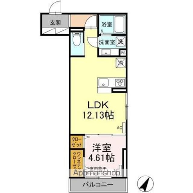 エクセリア赤塚[1LDK/41.17m2]の間取図