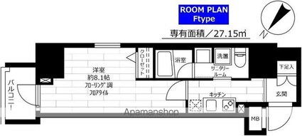 グランドコンシェルジュ蒲田[1K/27.15m2]の間取図