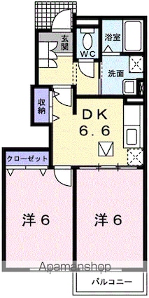コート　ジヴェルニー[2DK/44.67m2]の間取図