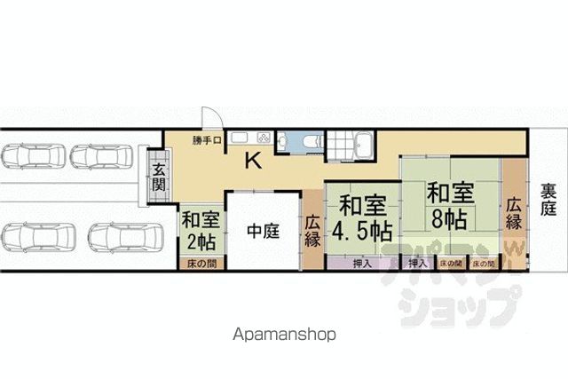 京都市烏丸線 今出川駅 徒歩22分 1階建 築127年の間取り写真