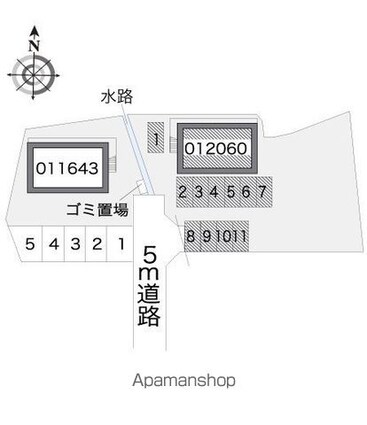 レオパレス中田Ⅱ[1K/19.87m2]の配置図
