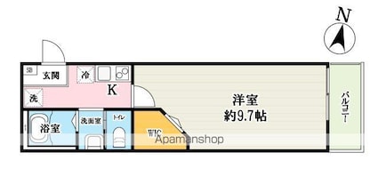 キャメル八王子北野町[1K/28.28m2]の間取図