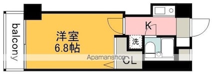 東京都調布市若葉町１丁目[1K/20.48m2]の間取図