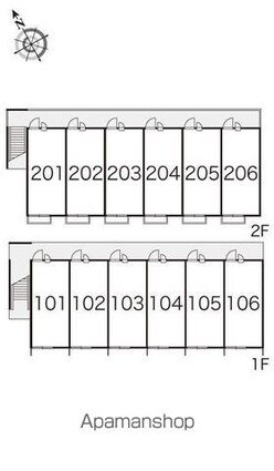 レオパレスリバーサイドタイラ[1K/22.7m2]の配置図