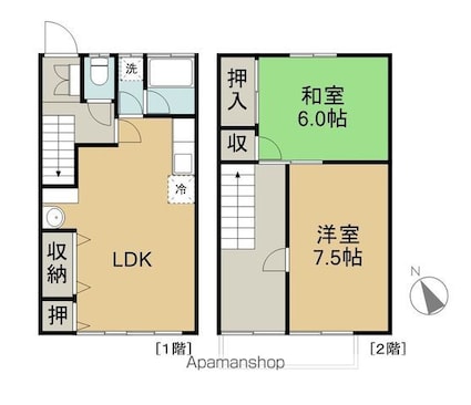 コーポ大北[3DK/66.2m2]の間取図