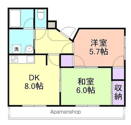 エクセル七曲マンション[2DK/44m2]の間取図