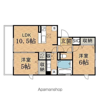 Ｆｏｒｅｓｔ[2LDK/53.79m2]の間取図