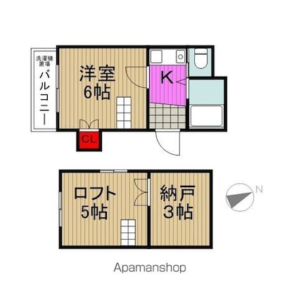 東京都世田谷区池尻３丁目[1K/18m2]の間取図