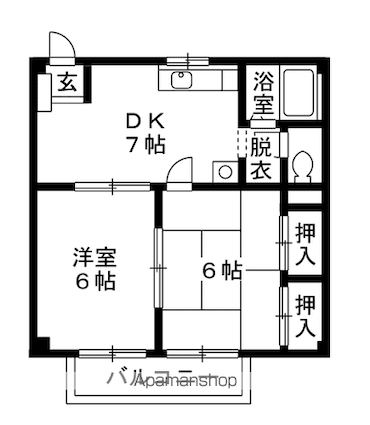 サン・ステージ瓜生[2DK/40.57m2]の間取図