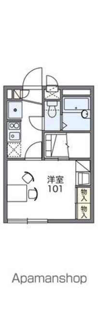 レオパレスＳＨＩＮＷＡ[1K/19.87m2]の間取図