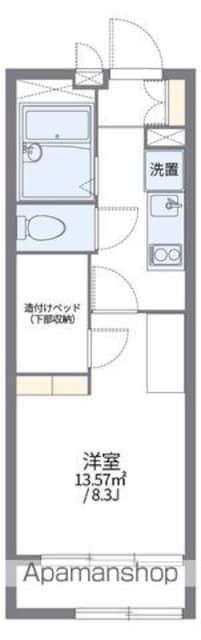 レオパレスＬＯＲＥＡ[1K/22.35m2]の間取図