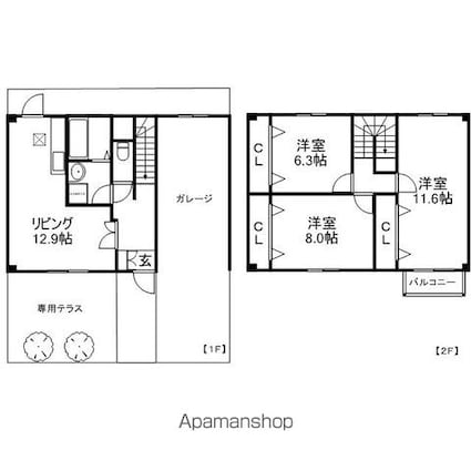 ペジーブル[3LDK/96.76m2]の間取図