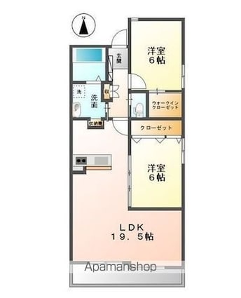 ミトラヒルズⅥ[2LDK/72m2]の間取図