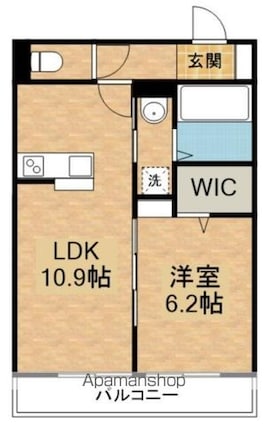 ブレッシア石神井公園[1LDK/40.26m2]の間取図