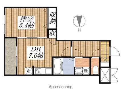 東京都立川市羽衣町２丁目[1DK/32.64m2]の間取図