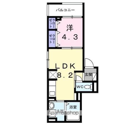 ハウオリ[1LDK/33.53m2]の間取図