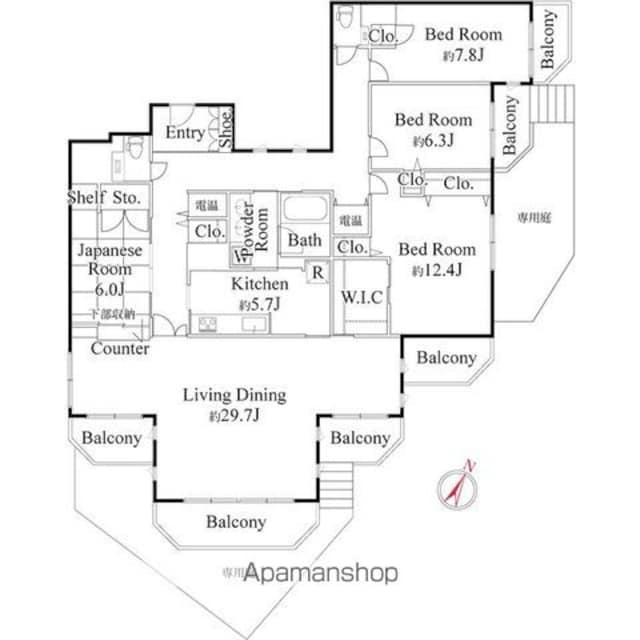 経堂オリエントコート[4LDK/164.13m2]の間取図