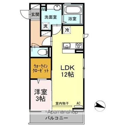 グランディール[1LDK/42m2]の間取図