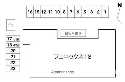 フェニックス１８[1K/37.37m2]の配置図